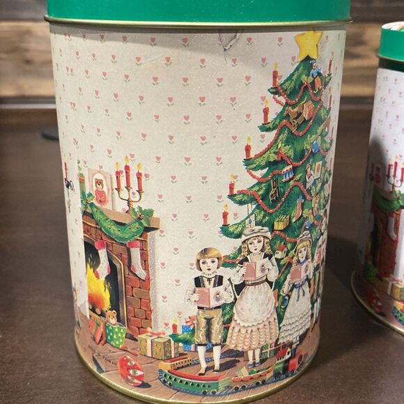 Nesting Singing Around the Christmas Tree Set of 3 Canisters - Picture 3 of 5